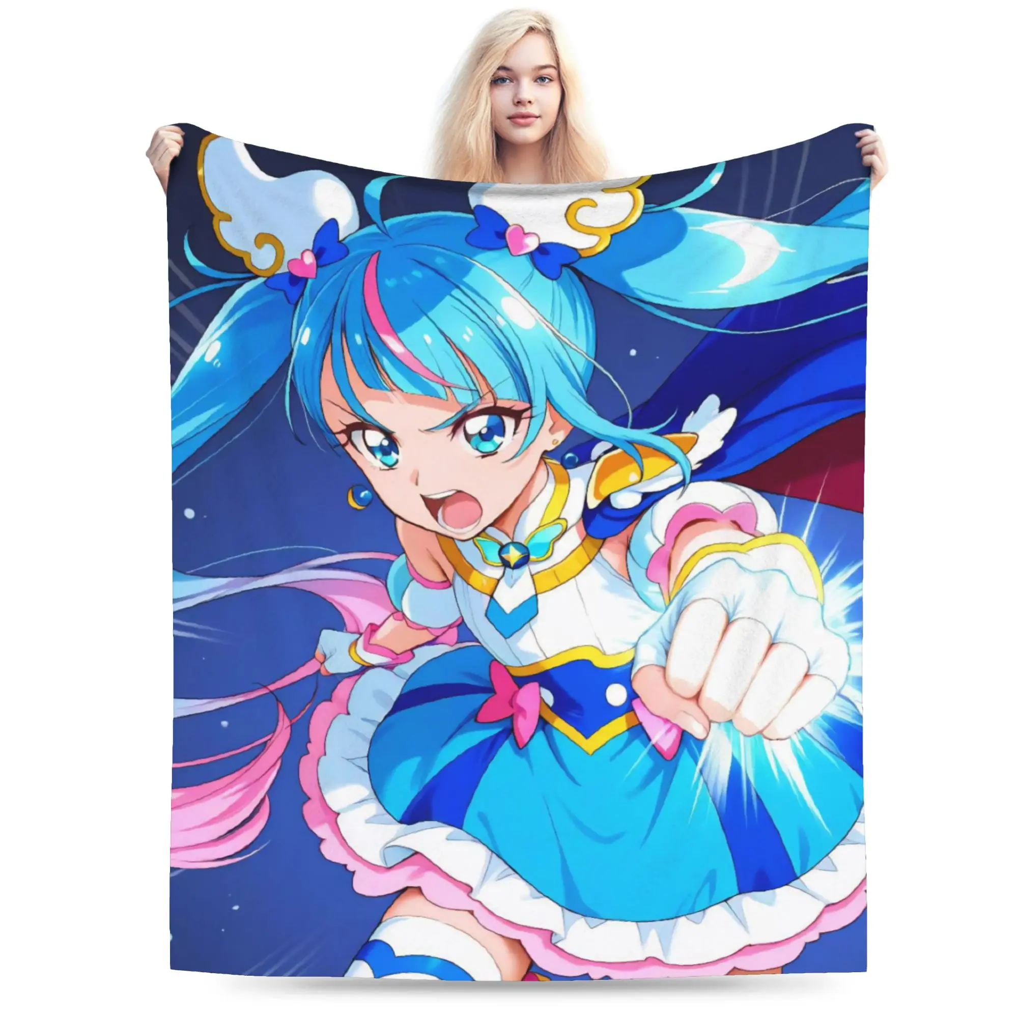 Soaring Sky Pretty Cure Throw Blanket for Couch  Soft Fuzzy Plush Blanket 50x60 Inch Multi-size Bedspreads for All Seasons