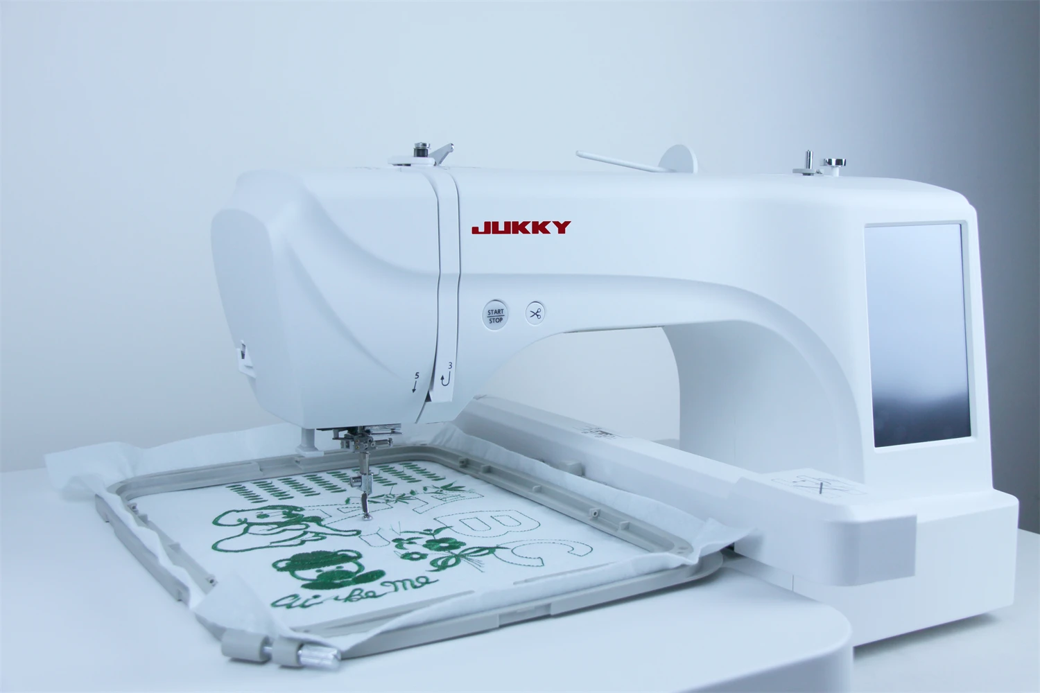 JUKKY ES6 Digital Embroidery Sewing Machine 55-Watt Power 300 Designs Large Color Display For Clothing Auto Thread Winding