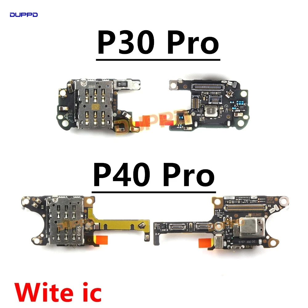 For Huawei P30 P40 Pro SIM/SD Card Reader Holder Conecction Board With Microphone Flex Cable