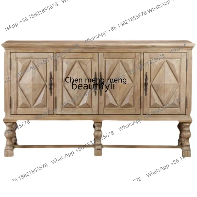 

FAmerican rural old solid wood entrance, side cabinet, multi-layer foyer cabinet, partition entrance cabinet, multi-function H
