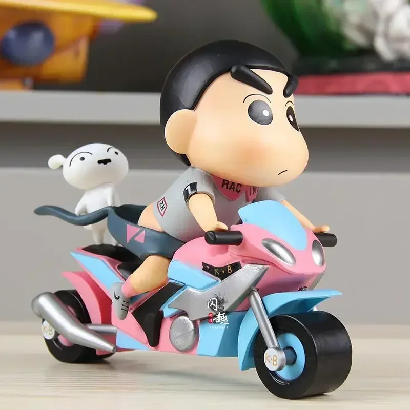 Anime crayon shin-chan figuras brinquedos shin chan boneca pneu móvel figura de ação mangá estatueta gk estátua modelo presente para crianças