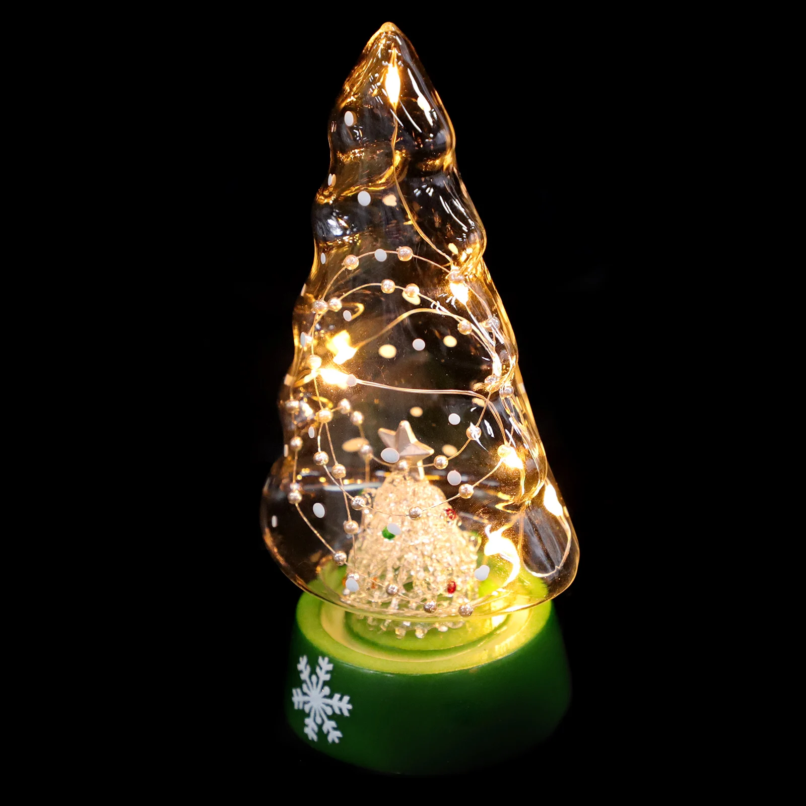 

1pc Premium Glass Night Lamp Desktop Adornment Warm Light Decor For Bedroom Mini Luminous Decoration Creative Exquisite