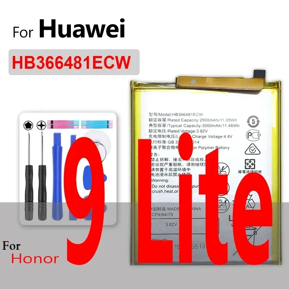 Battery For Huawei Ascend, G9, P8, P9, P10, P20, P30 Pro, Nova Lite Plus, for Honor 8, 9, 9i, 5C, 7C, 7A, 7S, 7X, Y6 II, GT3