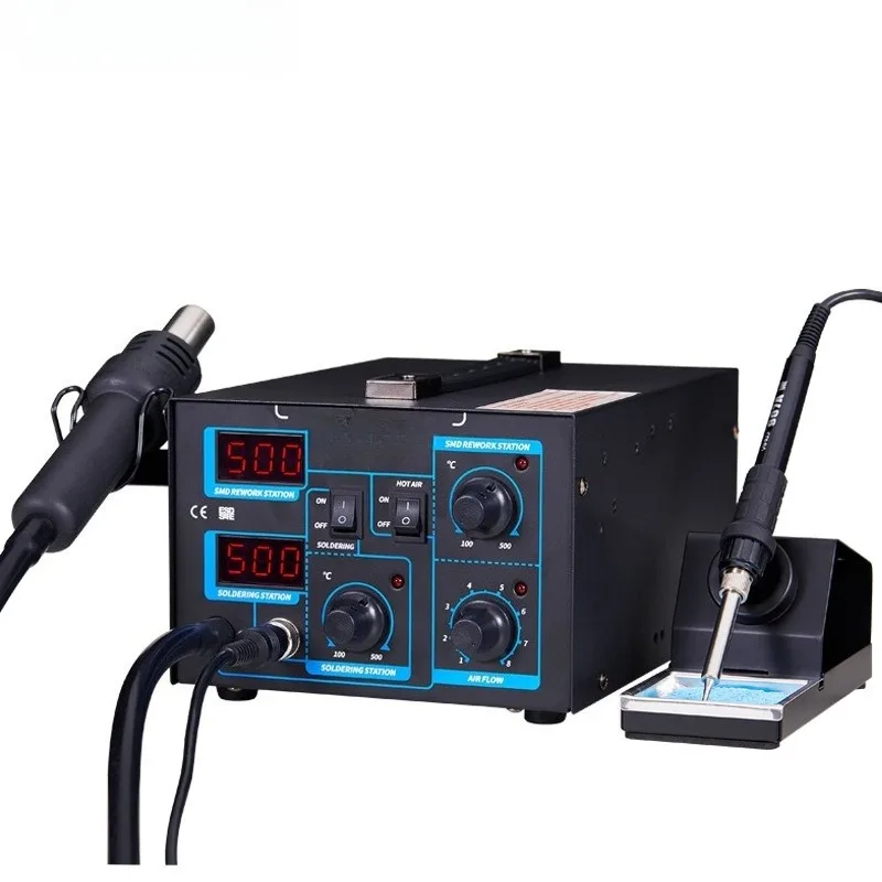 852D+Pump Air Flow Adjustable Soldering Desoldering Station 2in1 Hot