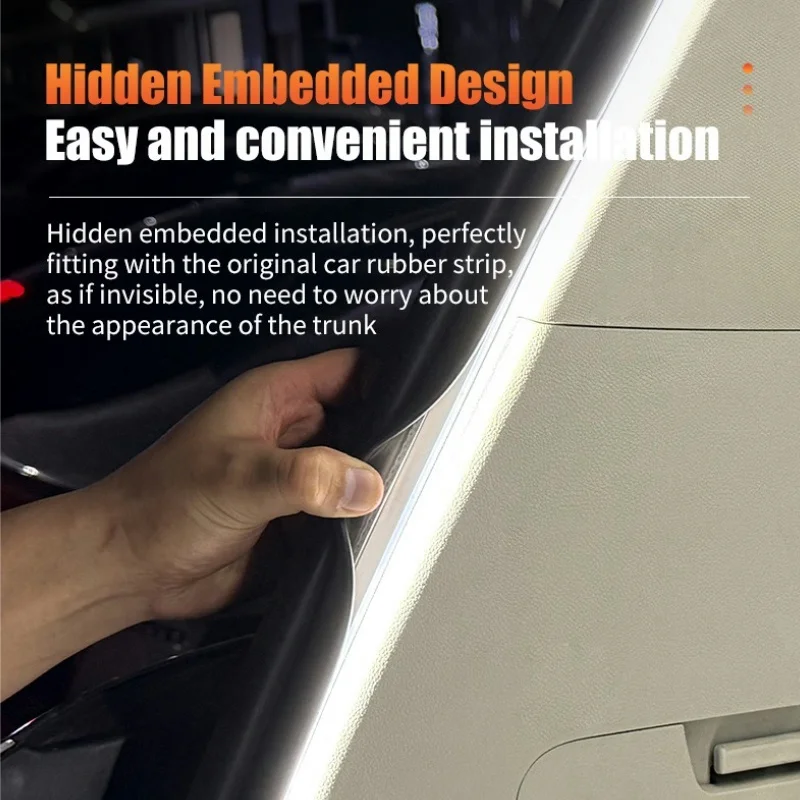 12 فولت الديناميكية المتدفقة سيارة الجذع LED قطاع عالية السطوع الأسلاك الاستشعار التلقائي الباب الخلفي شرائط مصباح أداة تركيب مجاني