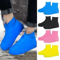 1 Paar wasserdichte Latex-Übers chuhe aus verdicktem Material Schuh überzüge Stiefel Outdoor-Kletter-Reises chuh überzüge Regentag wieder verwendbar