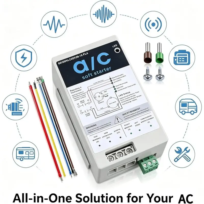 Reliable-AC Soft Start Kit For 1.75-3.5 Ton 230V HVAC Air Conditioners- 08 To 16A, Includes Reverse Motor Protection, For Home,