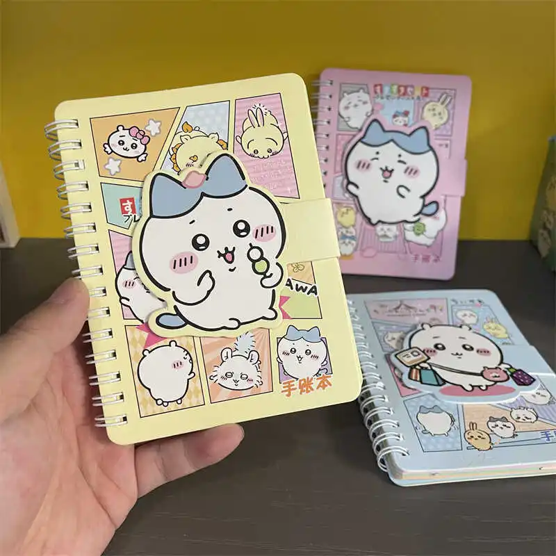 Ins ใหม่ Chiikawa แม่เหล็กหัวเข็มขัดโน้ตบุ๊คการ์ตูนน่ารัก Hachiware: usagi Student Ledger แบบพกพา Notepad วันหยุดของขวัญของเล่น