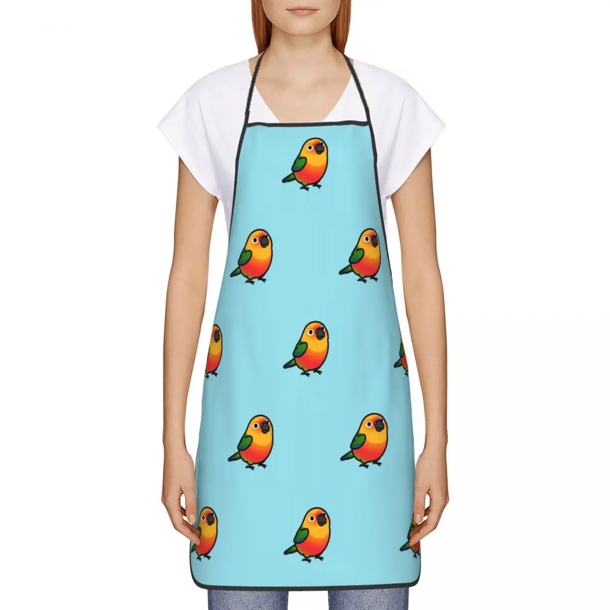 Custom Chubby Kakapo Funny Apron Women Men Parrot Bird Adult Unisex Kitchen Chef Bib Tablier Cuisine Cooking Baking Gardening