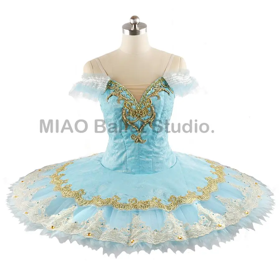 Azul ouro profissional tutu ballet menina dormindo beleza desempenho clássico panqueca ballet vestido tutu estágio traje adulto 0112