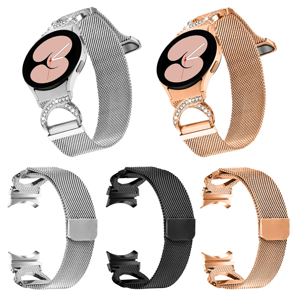 لا توجد فجوات حزام ميلانيزي لسامسونج غالاكسي 7 6 5 4 40 44 مللي متر سوار من الفولاذ المقاوم للصدأ حزام مغناطيسي لساعة جالاكسي 6/4 كلاسيك 5 #1