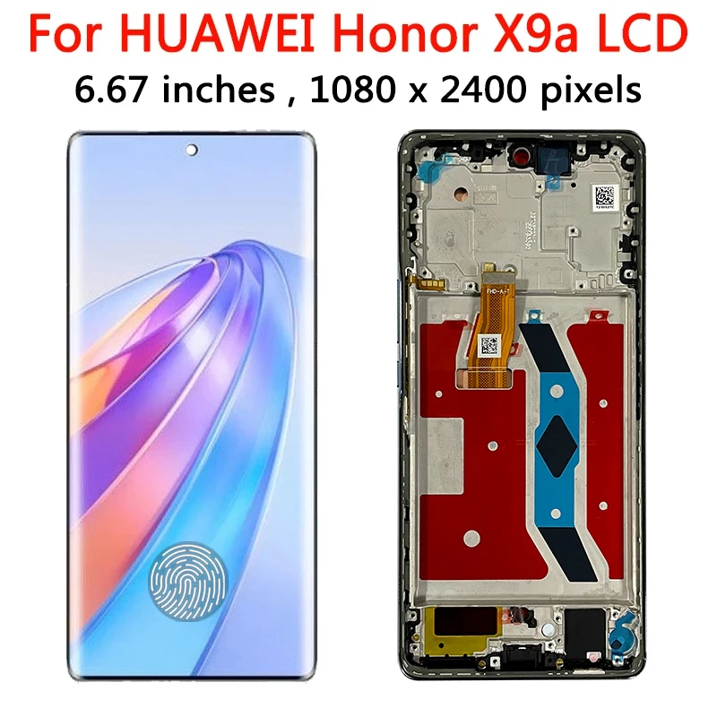 New x9a LCD  For Huawei Honor X9a LCD Display Screen 10 Touch Digitizer For HonorX9a Display RMO-NX1 Frame