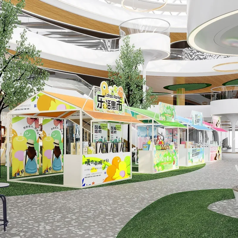 For Outdoor Stall Display Stand Shopping Mall Promotion Truck Snack Market Amusement Park Tent Portable Folding Booth
