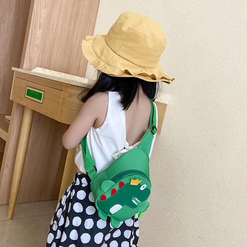 Bolsos cruzados de dinosaurio de dibujos animados para niños y niñas, bolsos de pecho, bandolera de hombro, mochila de viaje para niños