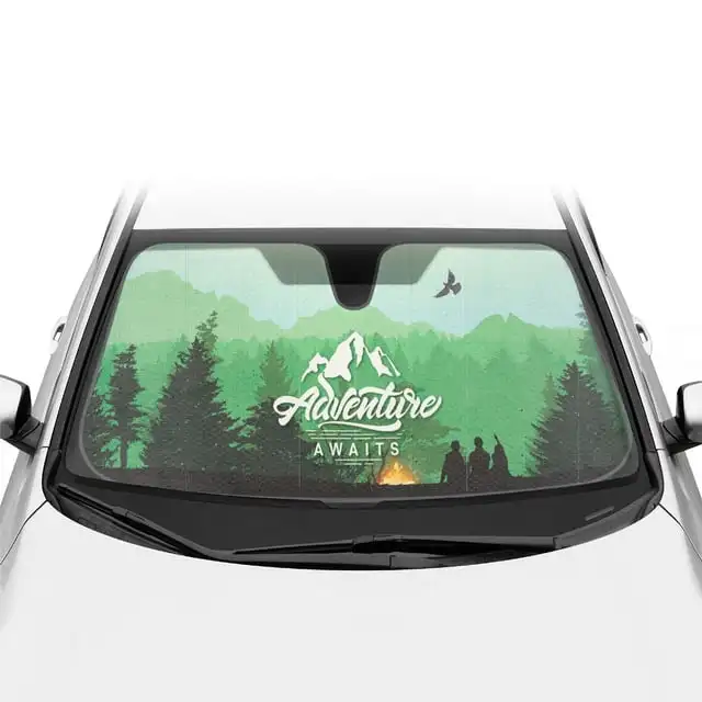 

BDK Outdoor Camping Windshield Sun Shade for Car - Foldable Accordion Style Fit Car SUV Truck Van