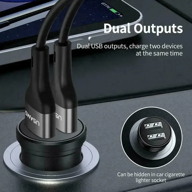 

2 Way USB Charger Car Dual Socket 12V Cigaret Lighter Splitter Power Adapter 1pc Car Acesssories Tool