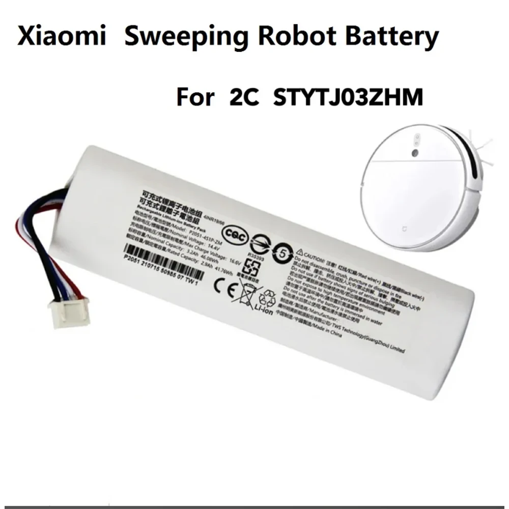 

14.4V Replacement Battery P2051-4S1P-ZM For Xiaomi Mijia Mi Sweeping STYTJ03ZHM Mopping Robot Vacuum Cleaner 2C