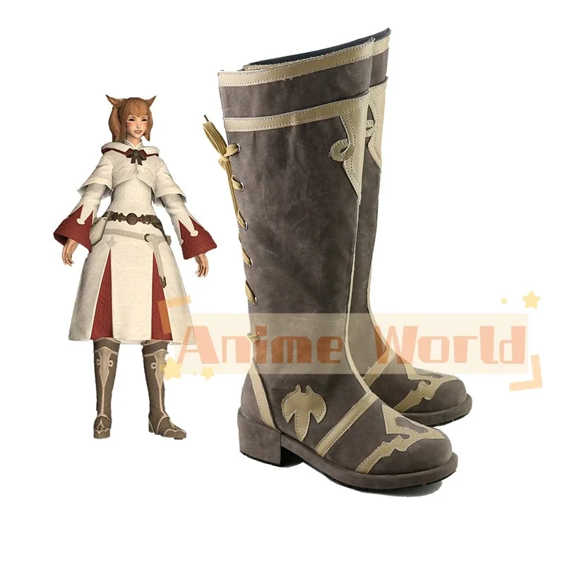 Final Fantasy XIV 14 Scarpe da mago bianco Stivali cosplay