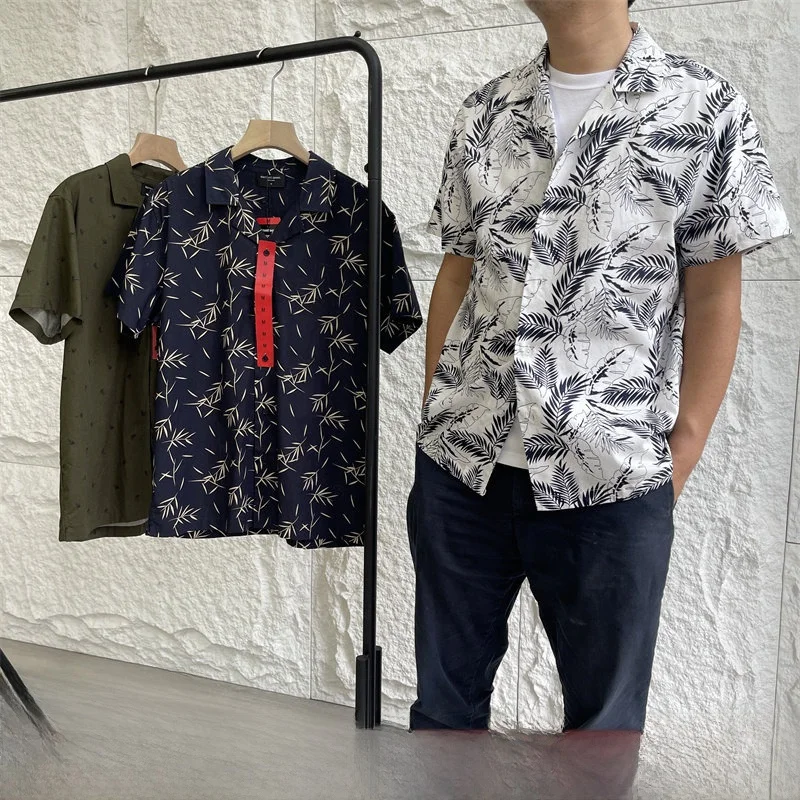 

Летний мужской кубинский воротник с оригинальным вкусом New York High Street, повседневный ort Sve irt, дышащий, влажный, Wi...