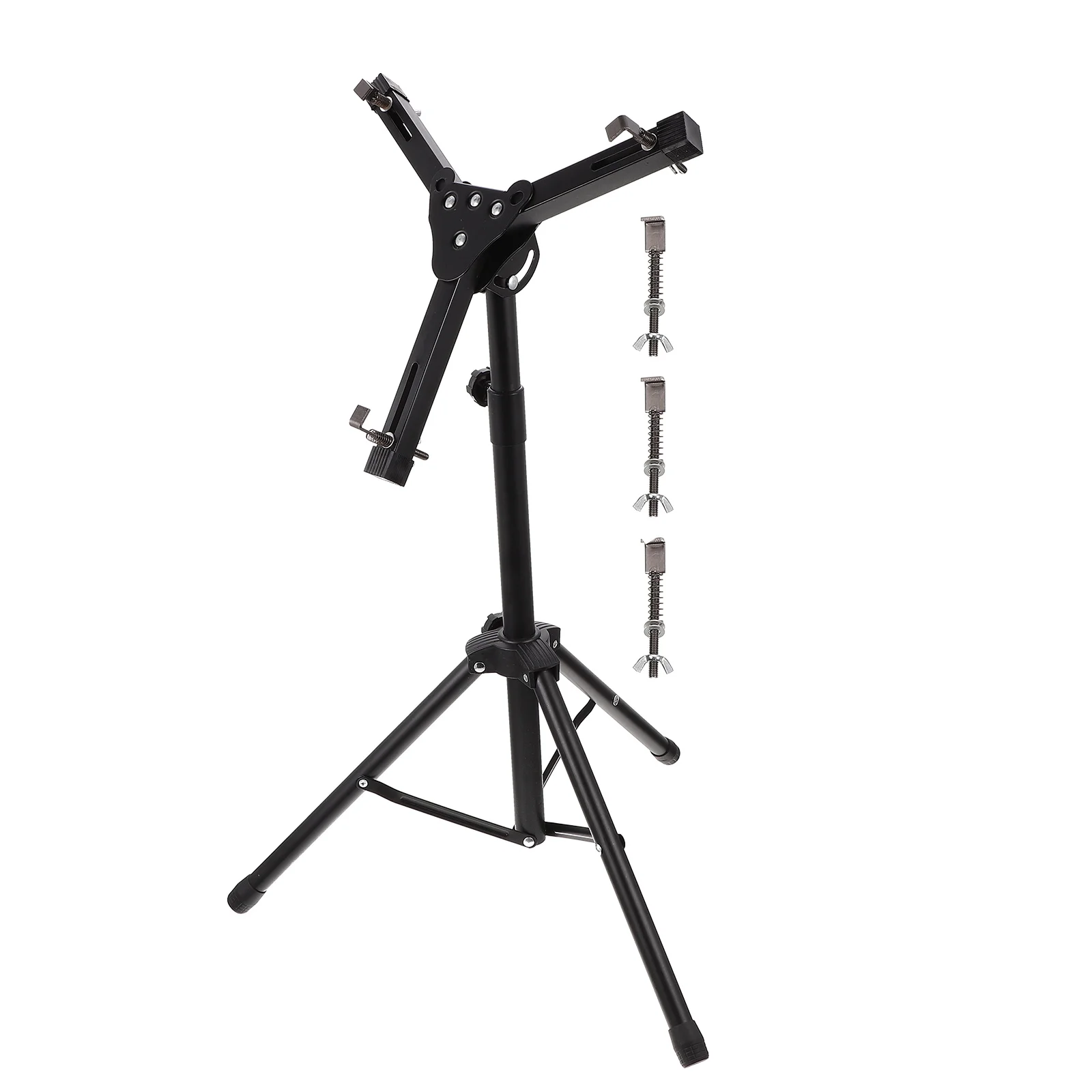 

1 Set Folding Stand Black Adjustable Alloy Tripod Shelf For Percussion Practice Dumb Holder Drum Rack Set Drum Practice Storage