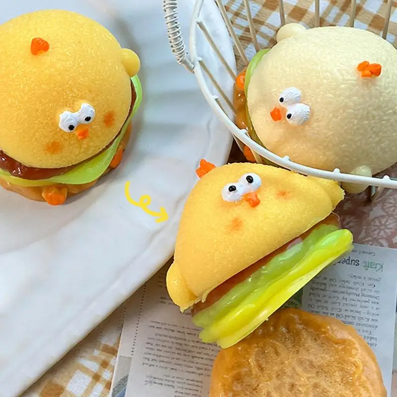 Stretchy Toys For Kids Chicken Hamburger Stress Squeeze Toys Kids Stretchy Toys Elastic Hand Squeeze Toys Stress Relief Sensory