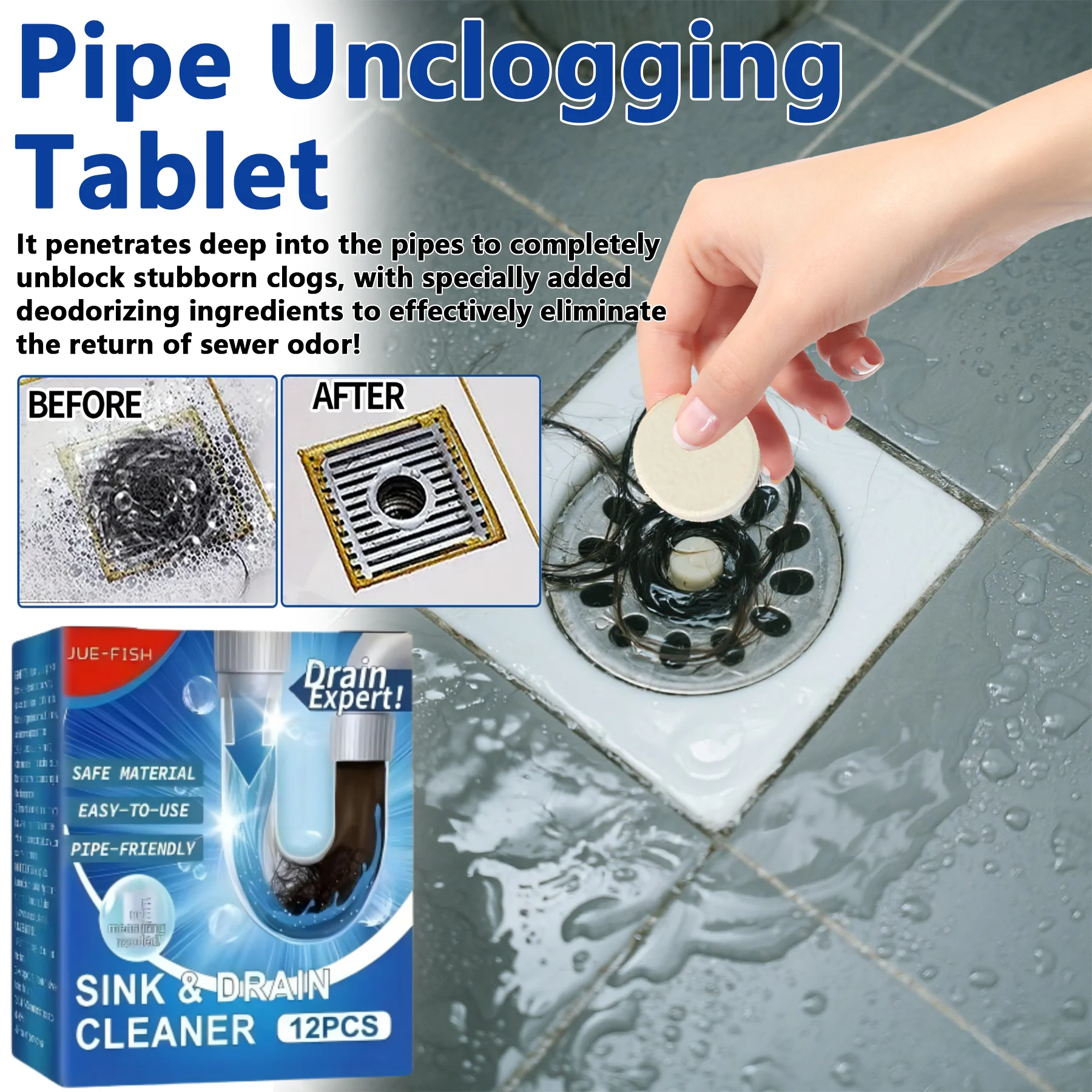 

Порошок для очистки труб — Быстро и эффективно удаляет жир, волосы и мыльные пятна — Подходит для двигателей.