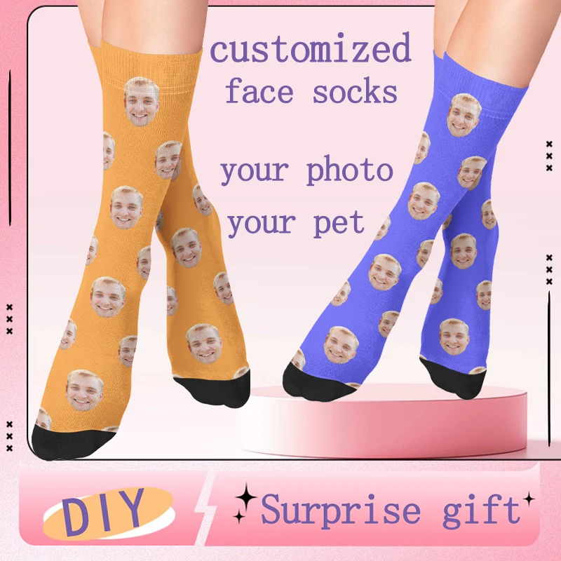 

Индивидуальные носки-сюрпризы для мужчин и женщин, модные забавные носки «сделай сам», дизайн для семьи и друзей, праздничное оформление