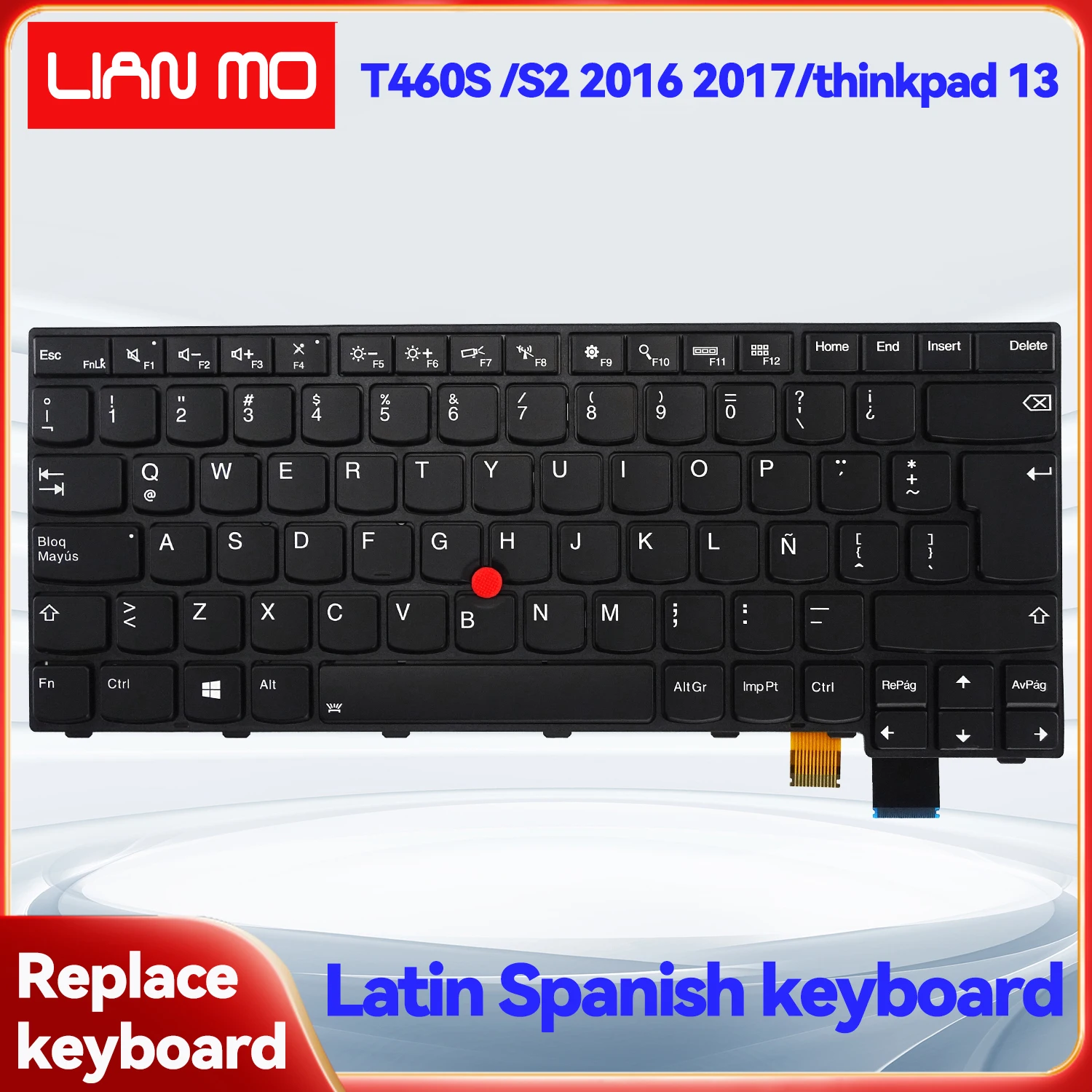 Latin America Spanish layout Laptop Replacement Keyboard for Lenovo ThinkPad 13 T460S S2 2016 2017 00UR367 01ER881