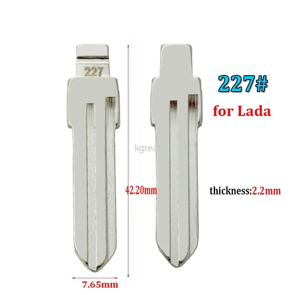 

10pcs 227# (2.2mm) Car Key Blade for LADA Uncut Car Flip Remote Blank Folding Key Blade for LADA Replacement Key Shell Blade