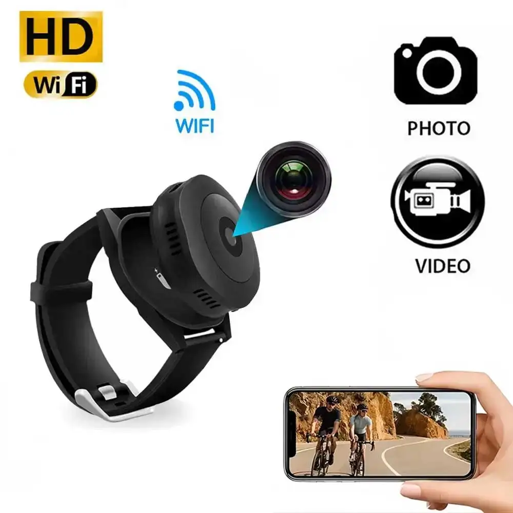 WIFI Mini Camera 720p Wearable Bracelet small Cam Wristband Sports DV Rechargeable Portable Surveillance Camcorder Hidden Card