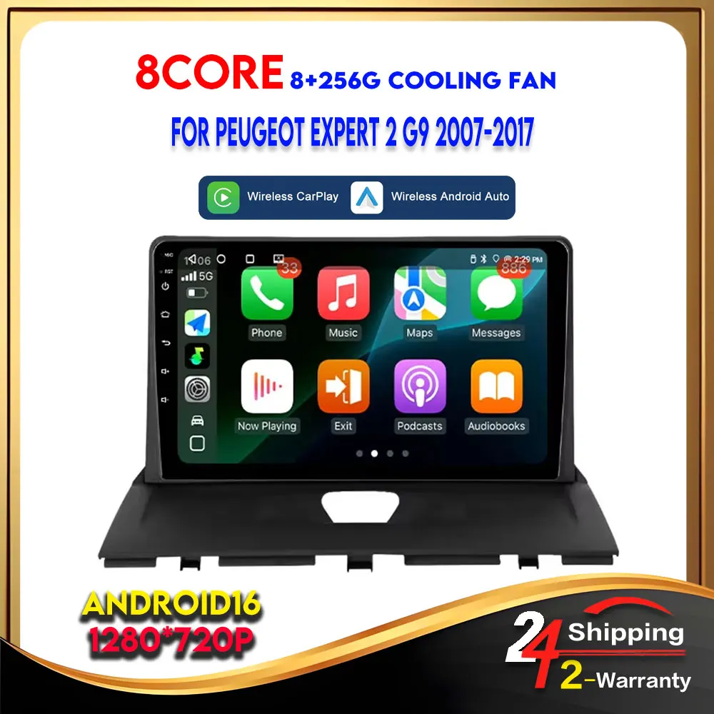 For Peugeot Expert 2 For Citroen Jumpy For Fiat Scudo For Toyota Proace 2007-2017 Android 16 Carplay Android Auto Car Radio
