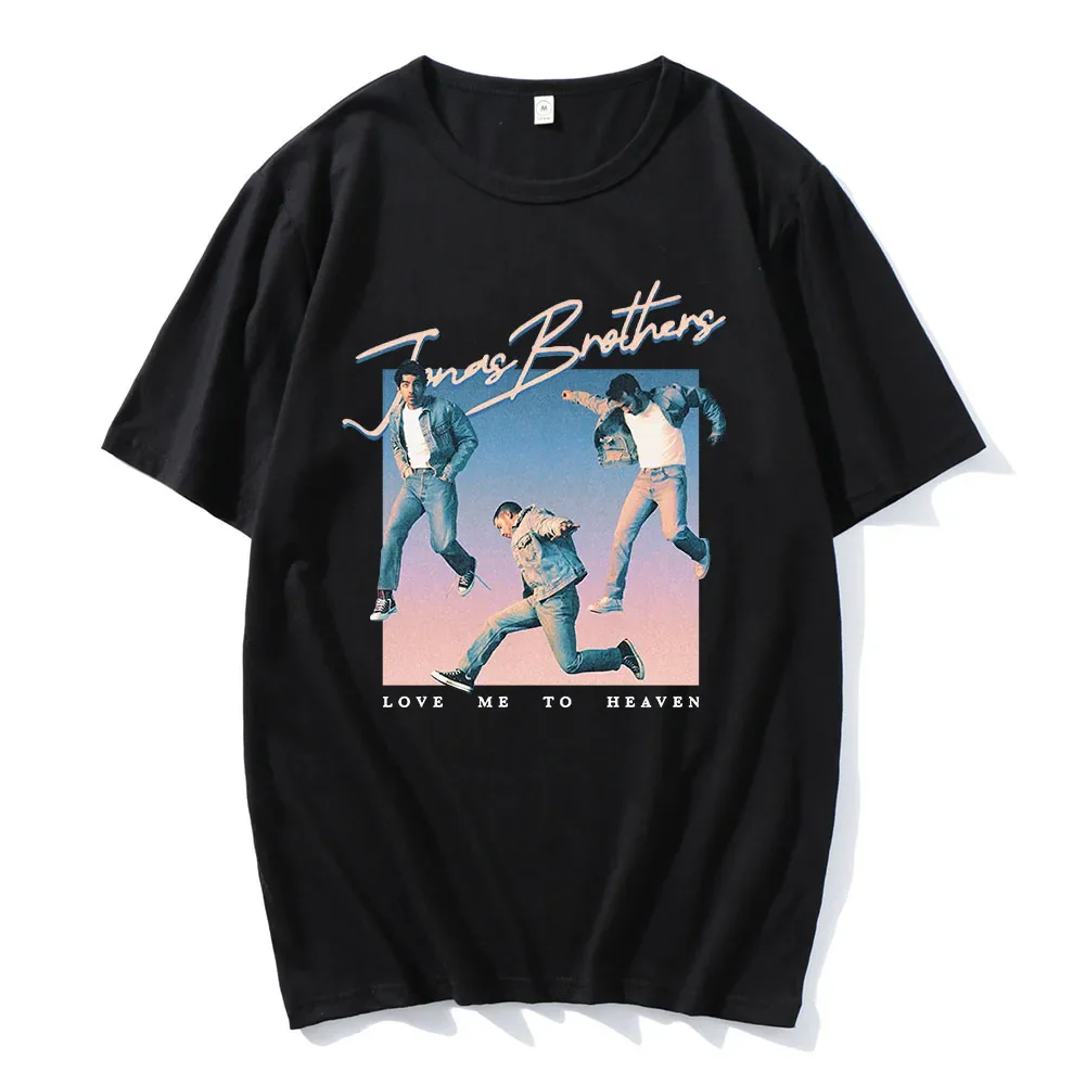 

In 2025, men's fashion "Love Me to Heaven" Jonas Brothers Music Group printed 100% pure cotton short-sleeved T-shirt clothing