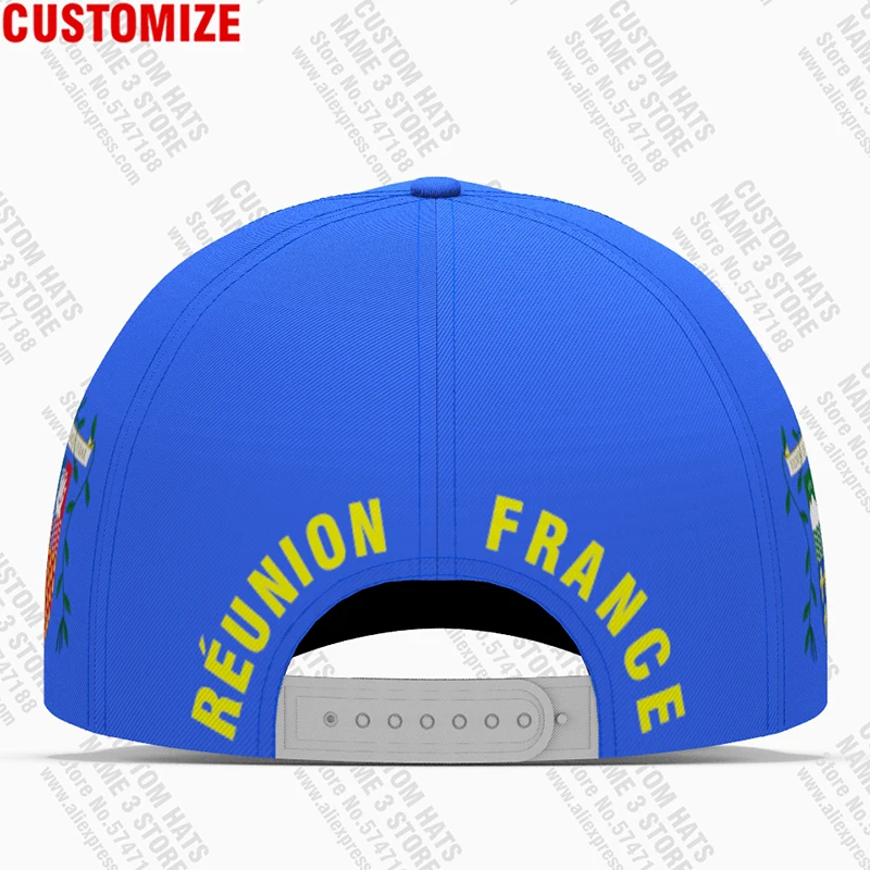 Reunion Baseball Caps Free Custom Made Name Number Team Logo Re Hat Reu Country Travel French Nation Island France Flag Headgear