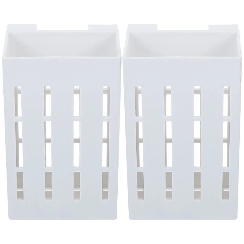 

2 Pcs Plant Holder for Aquarium Water Stand Planter with Holes Glass White Plastic