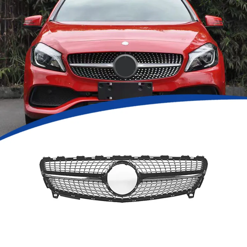 

Glossy Black Radiator Grilles For 2016-2018 Mercedes Benz A W176 ABS Racing Grilles Bumpers Body Kit Hood Gloss Black