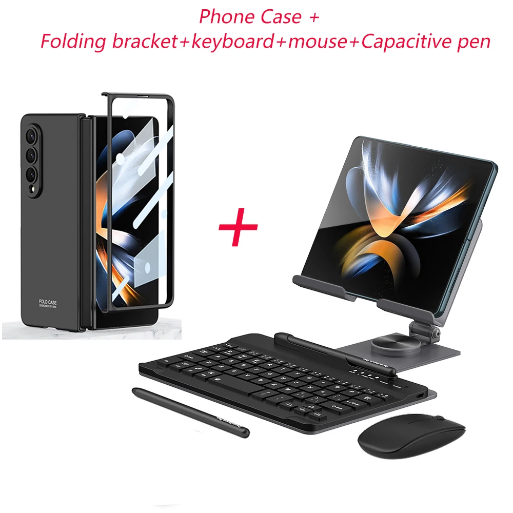 cover voor Samsung Galaxy 5 4 3 2 hoesje met Bluetooth-toetsenbord muispen Metalen opvouwbare beugel Telefoonhoesje met schermbeschermer