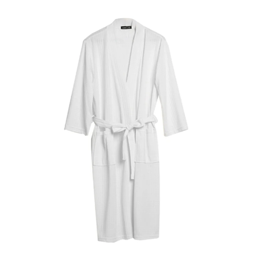 

1 -quarter Sleeve Couple Nightgown Practical Polyester Bathrobe Multipurpose Pajamas Wear-resistant Nightclothes Spring