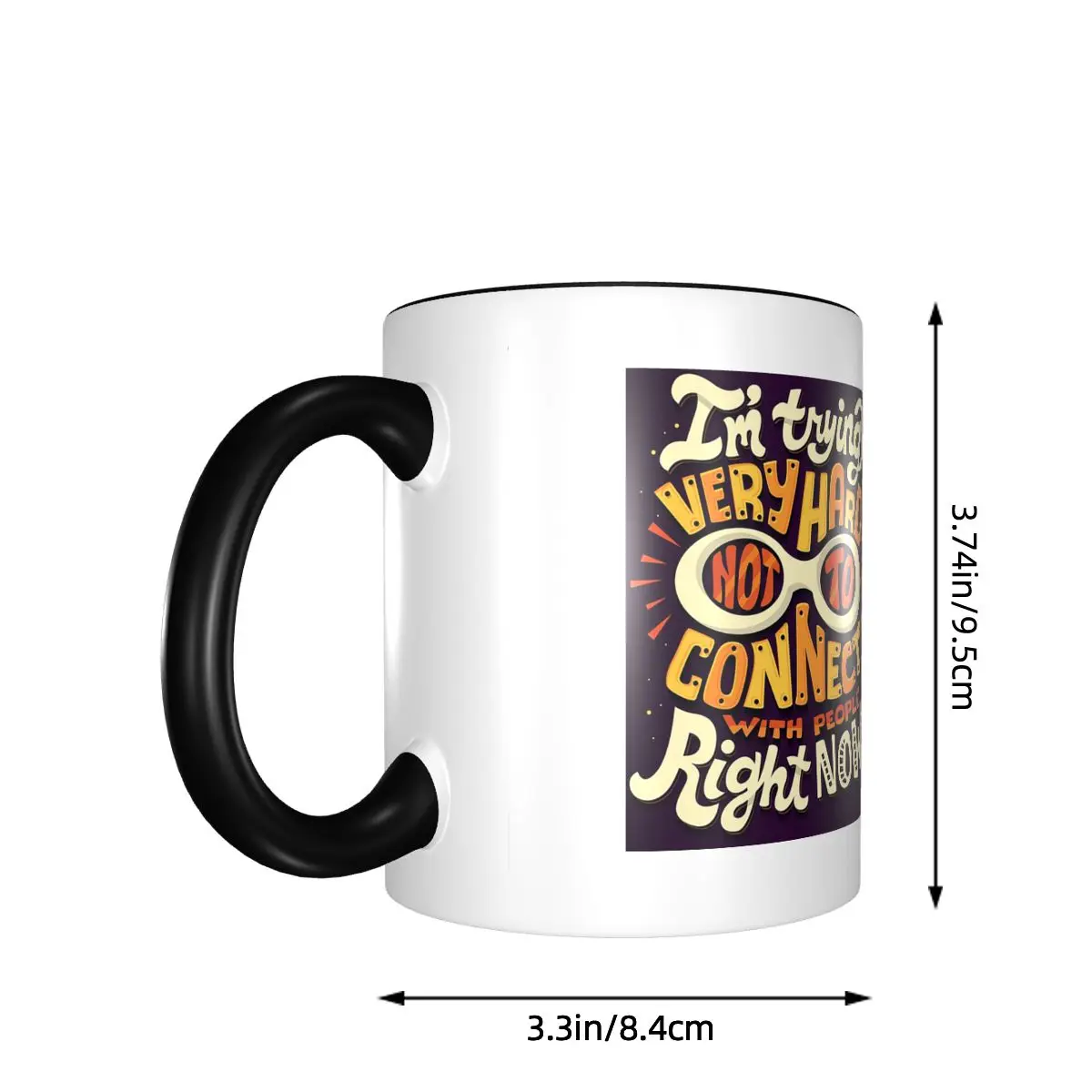 Not To Connect With People Mug Funny Ceramic Coffee Cups Tea Mugs Milk Cup Drinkware Gift for Friends