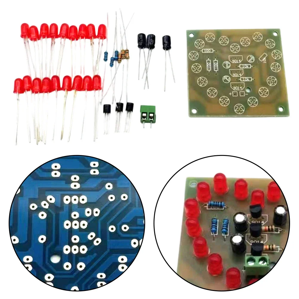 

8 Red LED Analog Circuit Soldering Kit, 5.6*5.2 Cm, Heart-Shaped Flashlight. DIY Beginner Kit. Suitable For: Beginners, Students