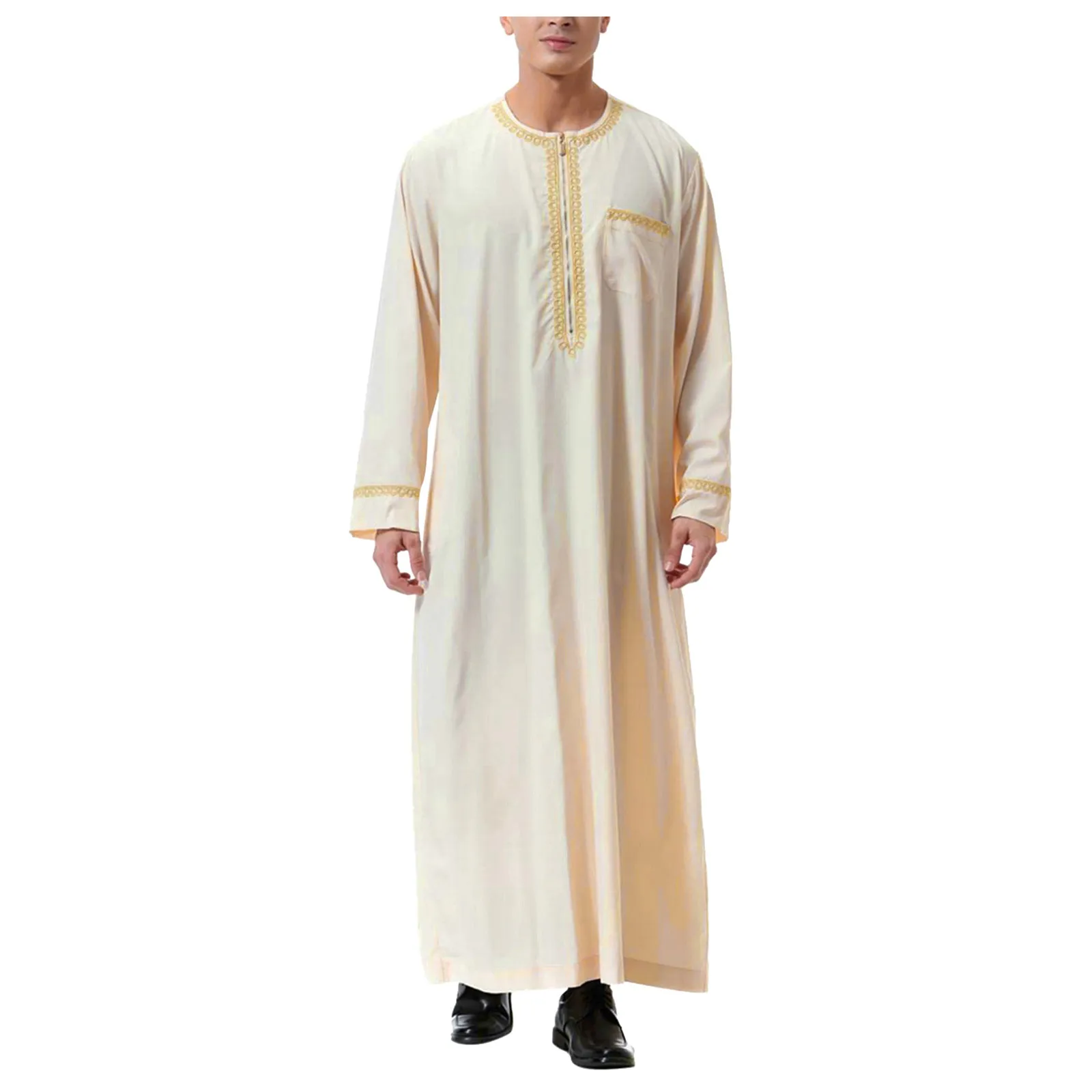 Abaya Muslim Men Clothing Islam Dresses Fashion Kaftan Pakistan Caftan Saudi Arabia Jubba Thobe Moroccan Dubai Musulman Black