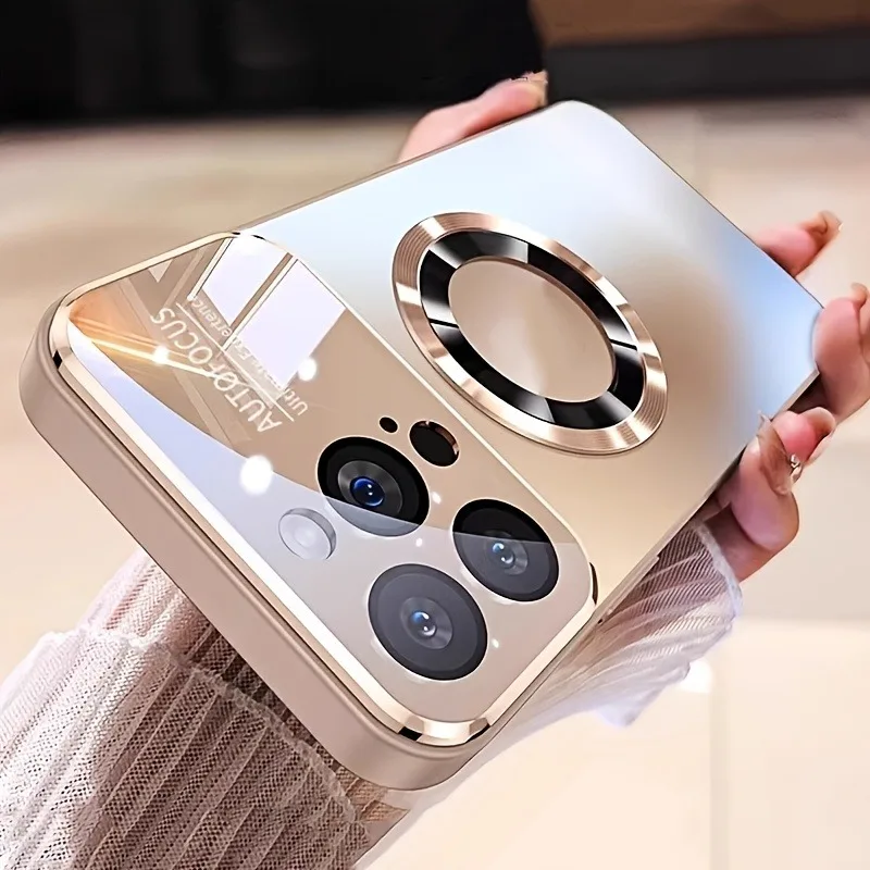 حافظة هاتف شحن لاسلكية مغناطيسية فاخرة نافذة زجاجية مع آيفون 12/ 13/ 14/ 15/ 16/ 17/ Pro Max/ Plus #2