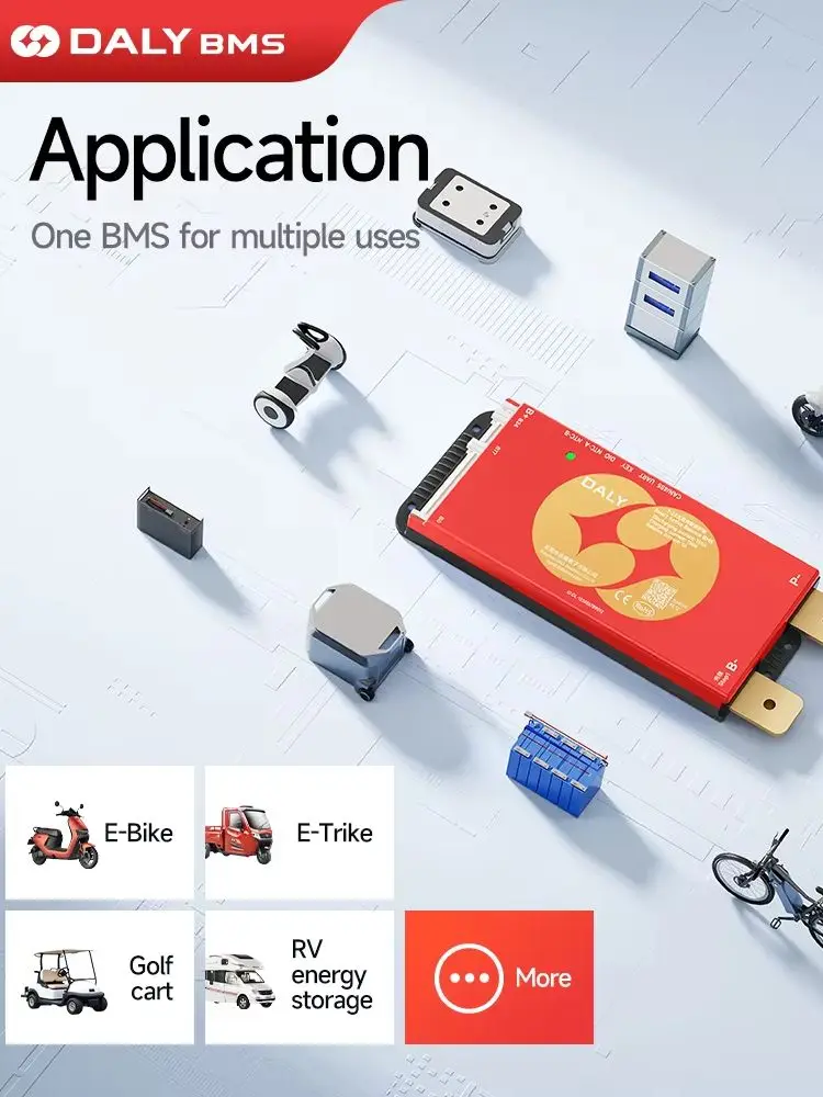 DALY BMS Inteligentny WIFI BMS 4S 12V 8S 24V 16S 48V 80A 100A 1A Aktywny Balanser Wbudowany Bluetooth RS485 CANBUS do Lifepo4 Li-ion LTO — zdjęcie produktu 6