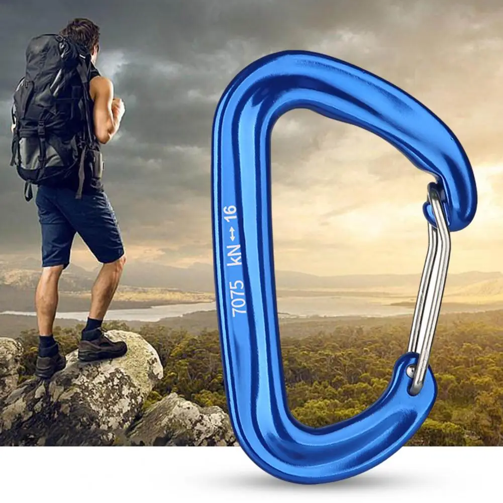 Durable Mountaineering Buckle High Toughness Multipurpose Easy to Operate Wear-resistant Hiking D Shape Carabiner Buckle