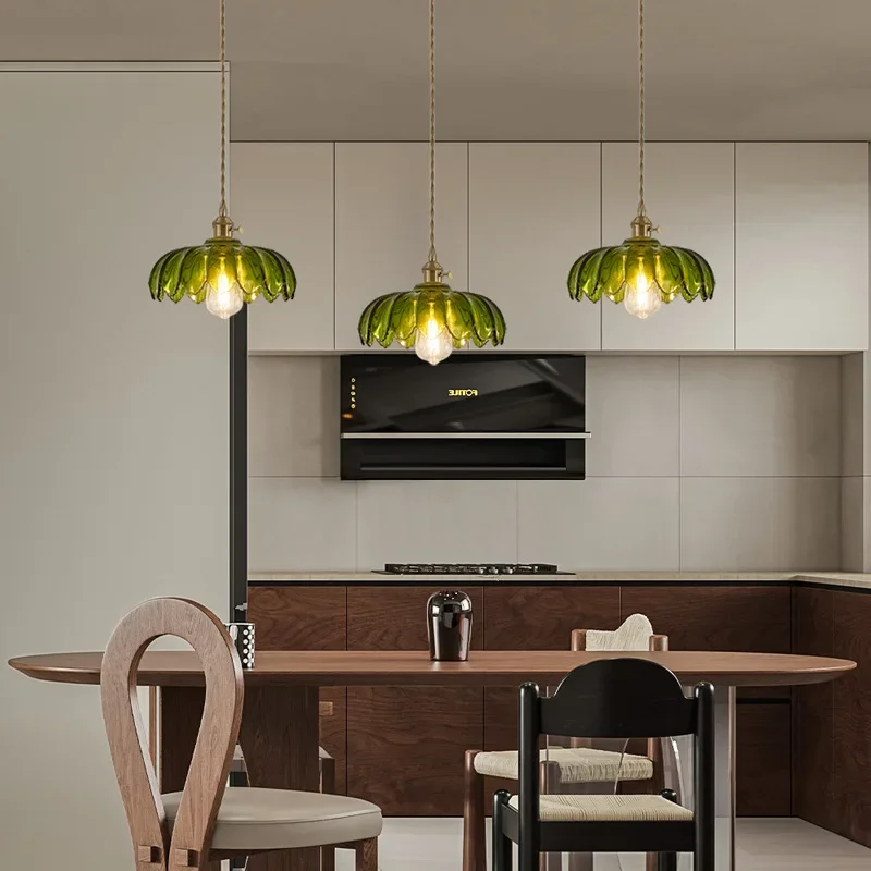 American retro old Shanghai nostalgic dark green chandelier, bed and breakfast restaurant study balcony entrance green
