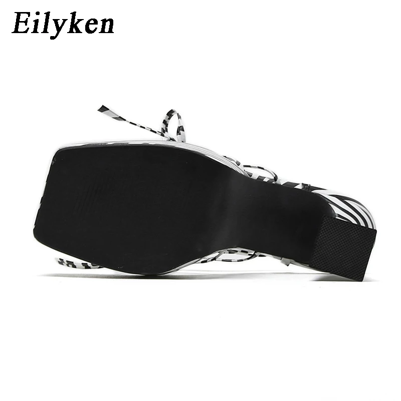 Eilyken High Heels Platform Sandals Satins Women Fashion Sexy Open Toe Ankle Strap Club Pole Dancing Summer Ladies Shoe