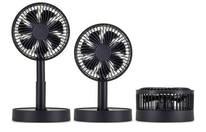 Mini opvouwbare ventilator draagbare draagbare USB staande tafelventilator oplaadbare desktop luchtkoeler ventilator (zwart)