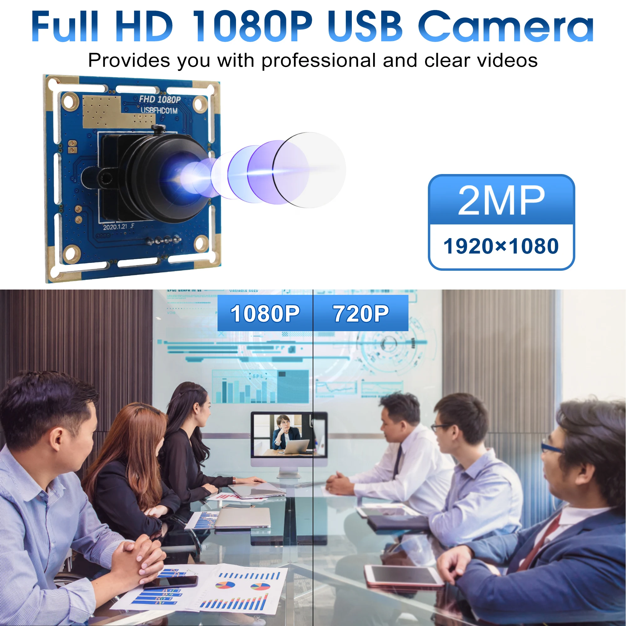 ELP 1080P High Speed 30fps/60fps/120fps USB Camera Module 2MP Full HD OV2710 Mini Camera For ATM, Robotics, Attendance Machine