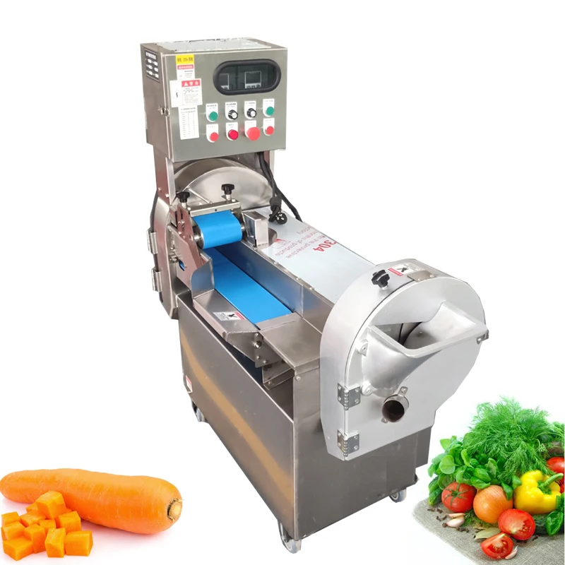 Cabeça dupla automática frutas vegetais mandioca cortador batata chips slicer máquina de corte trituração em cubos máquina de corte