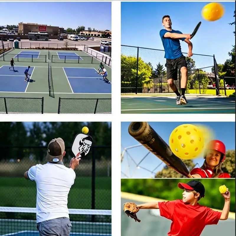 6/12pcs Durable 40 Hole Pickleballs With High Bounce Bright Colors For Indoor Outdoor Training Matches