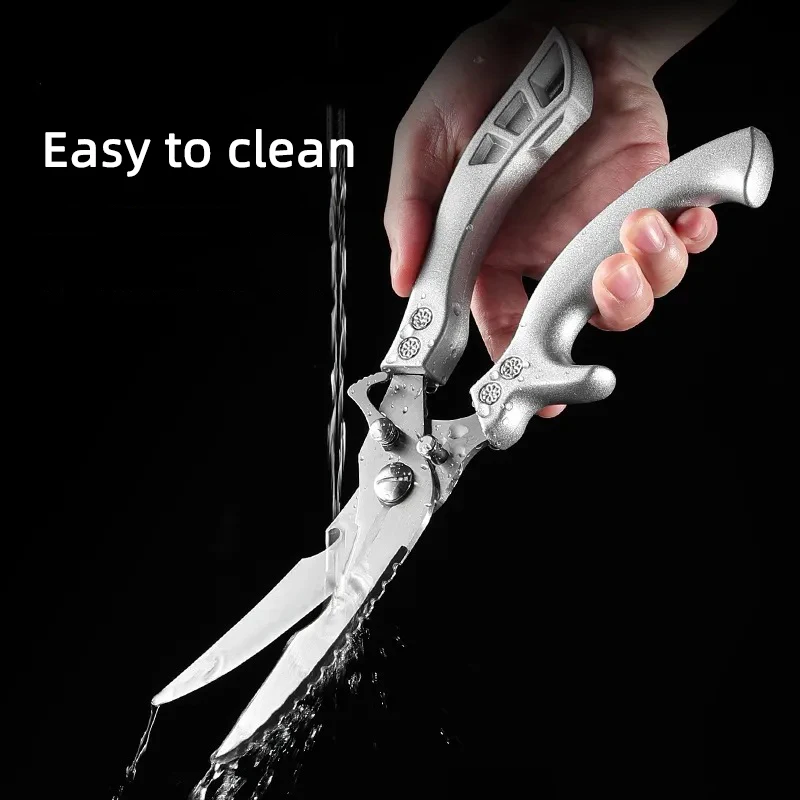 Stainless steel chicken bone shears Roast chicken kitchen scissors Sharp durable versatile chef scissors image 5